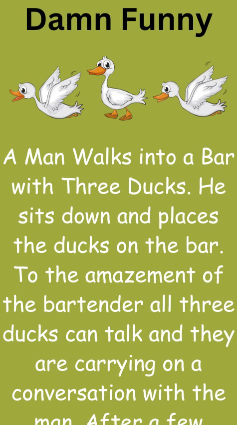 A Man Walks into a Bar with Three Ducks