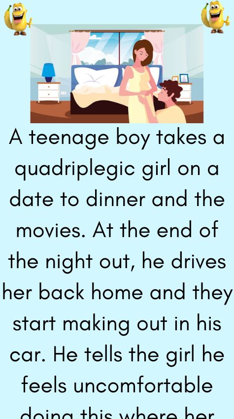 A teenage boy takes a quadriplegic girl on a date